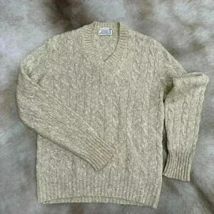 Braemar International Vtg Sweater Women's Scottish Shetland Wool Cable Knit 36 S